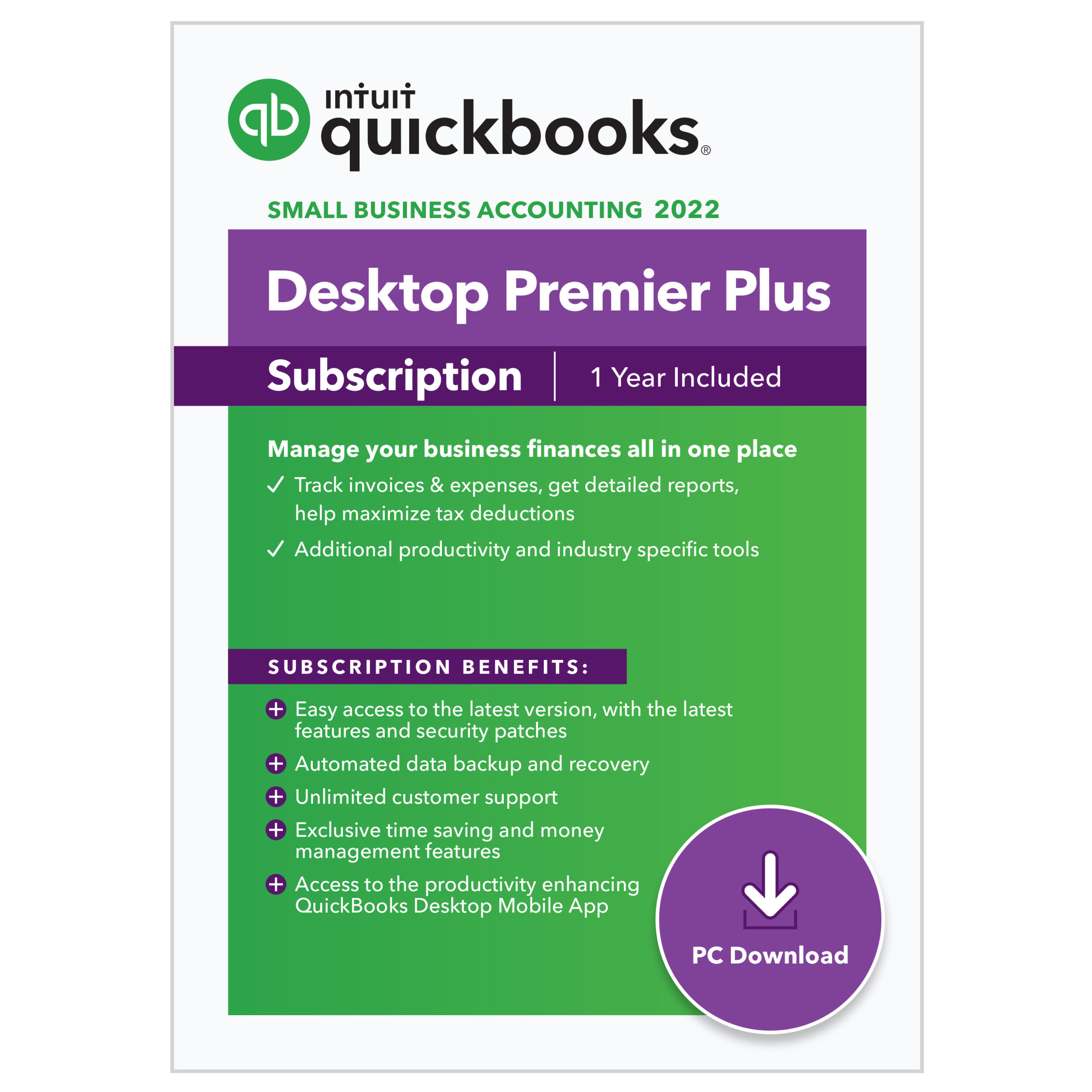 QuickBooks Desktop Premier Plus 2022 2 Users Annual Subscription 