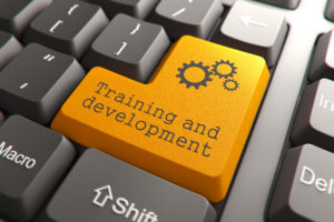 Keyboard button with the words "Training and Development" for accountants